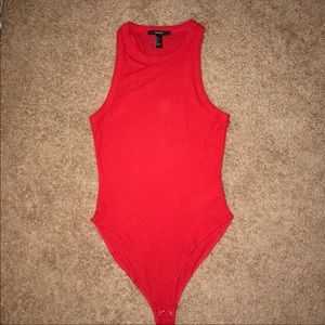 red bodysuit